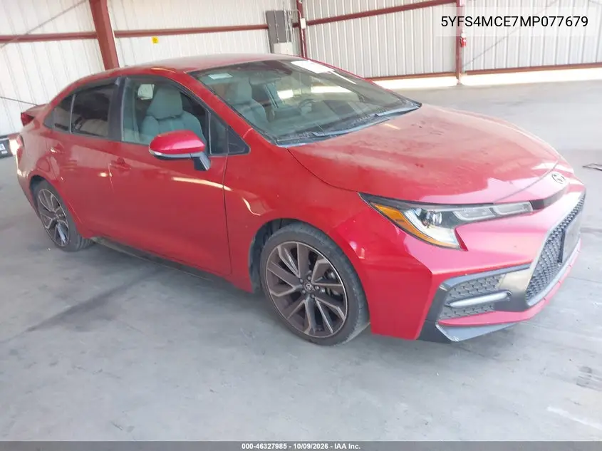 TOYOTA COROLLA 2021, VIN 5YFS4MCE7MP077679