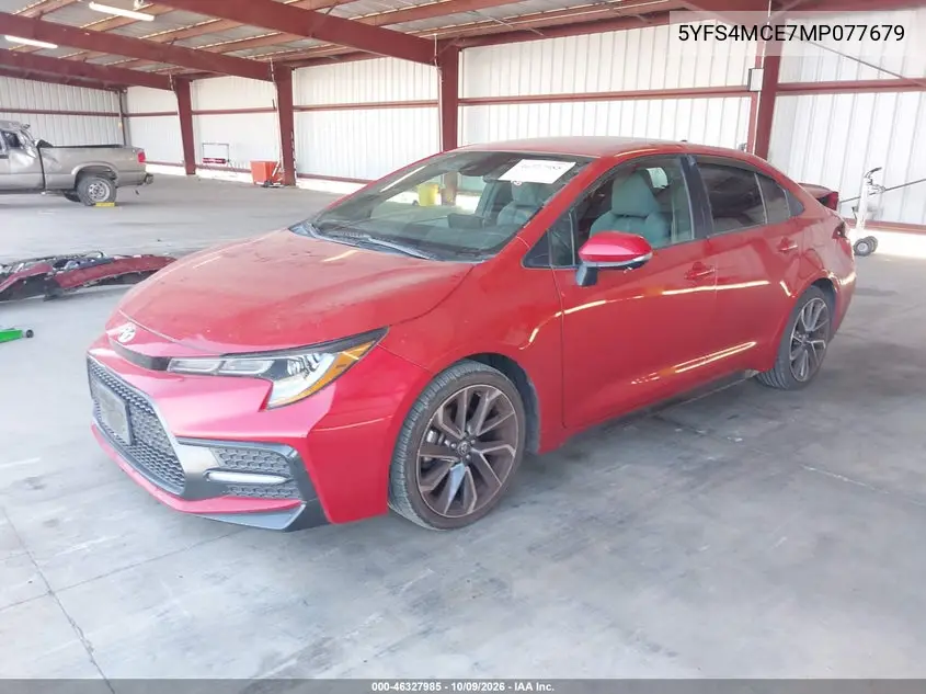 2021 TOYOTA COROLLA VIN 5YFS4MCE7MP077679 — фото 2