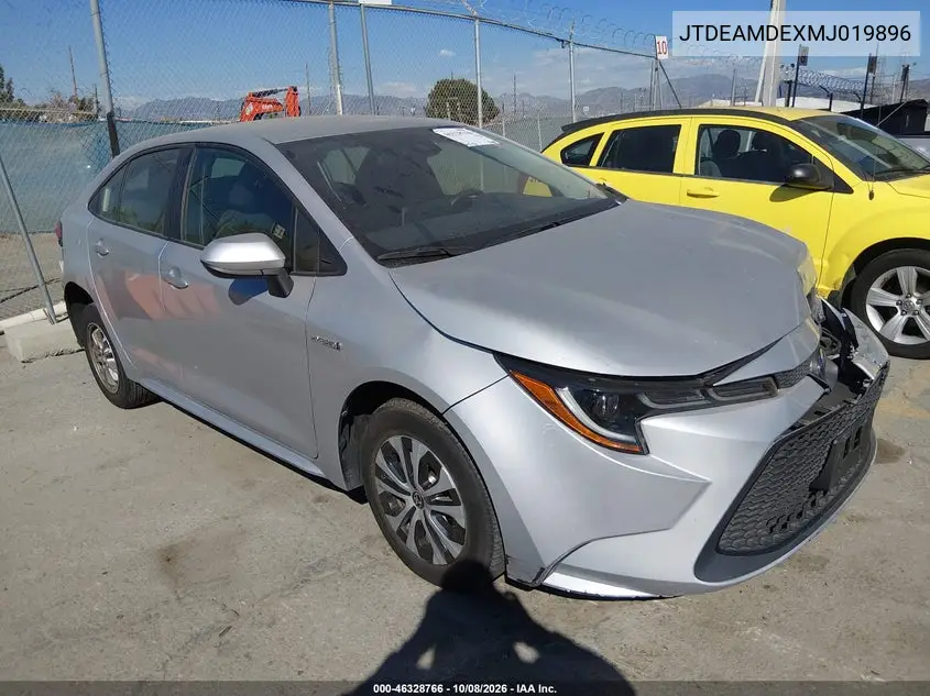 TOYOTA COROLLA 2021, VIN JTDEAMDEXMJ019896