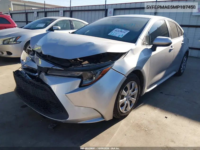 2021 TOYOTA COROLLA VIN 5YFEPMAE5MP187458 — фото 2