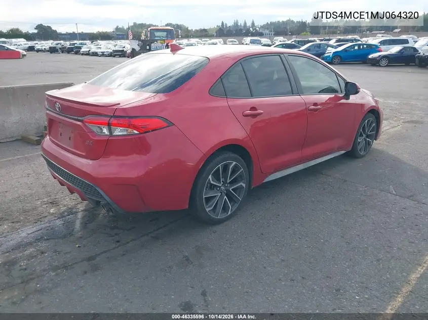 2021 TOYOTA COROLLA VIN JTDS4MCE1MJ064320 — фото 4