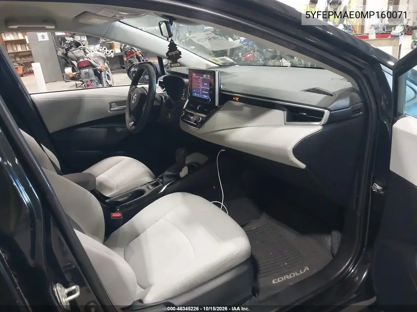 2021 TOYOTA COROLLA VIN 5YFEPMAE0MP160071 — фото 5