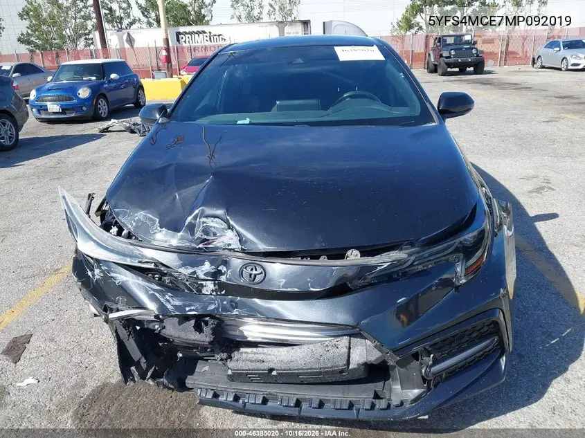 2021 TOYOTA COROLLA VIN 5YFS4MCE7MP092019 — фото 12
