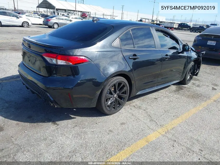 2021 TOYOTA COROLLA VIN 5YFS4MCE7MP092019 — фото 4
