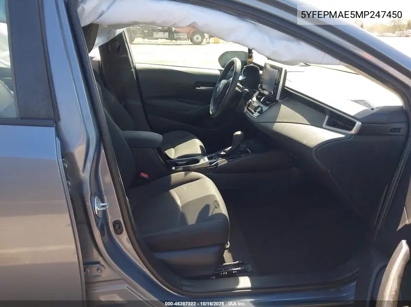 2021 TOYOTA COROLLA VIN 5YFEPMAE5MP247450 — фото 5
