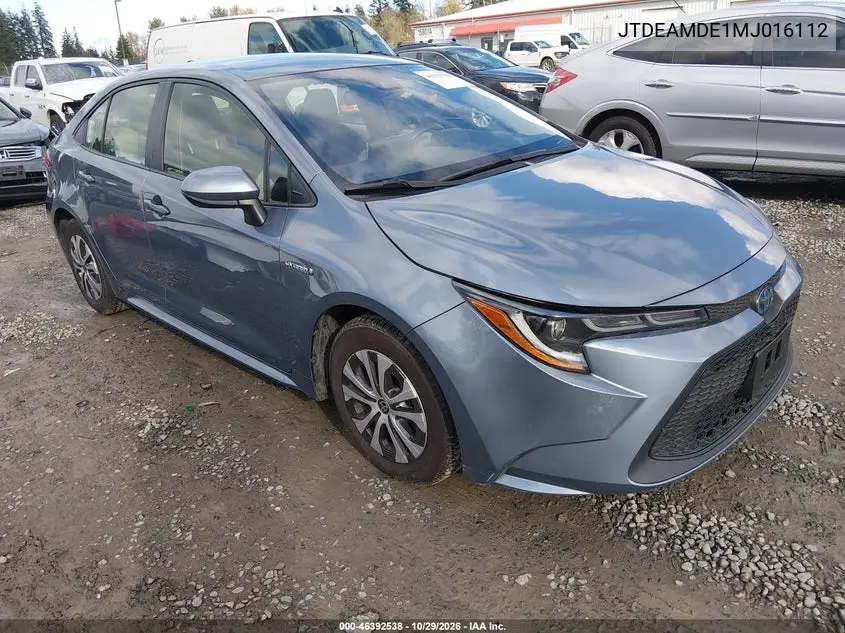 TOYOTA COROLLA 2021, VIN JTDEAMDE1MJ016112