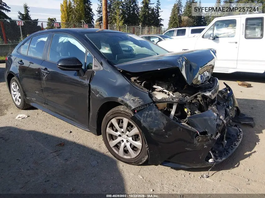 TOYOTA COROLLA 2021, VIN 5YFEPMAE2MP257241