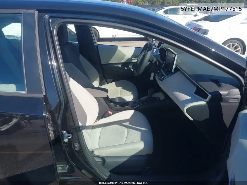 2021 TOYOTA COROLLA VIN 5YFEPMAE7MP177515 — фото 5