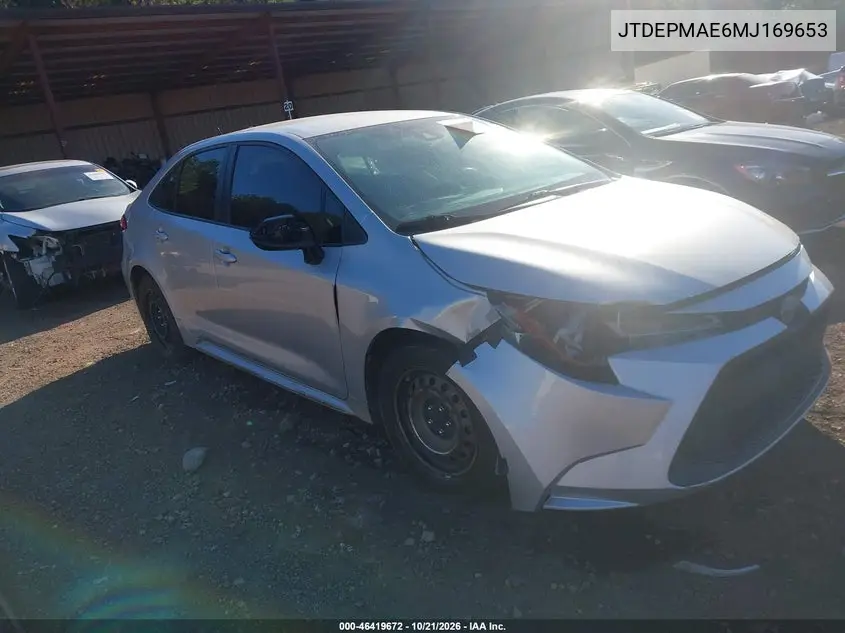 TOYOTA COROLLA 2021, VIN JTDEPMAE6MJ169653