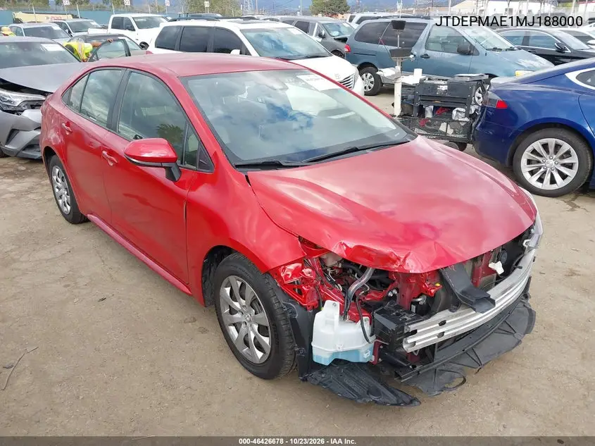 TOYOTA COROLLA 2021, VIN JTDEPMAE1MJ188000