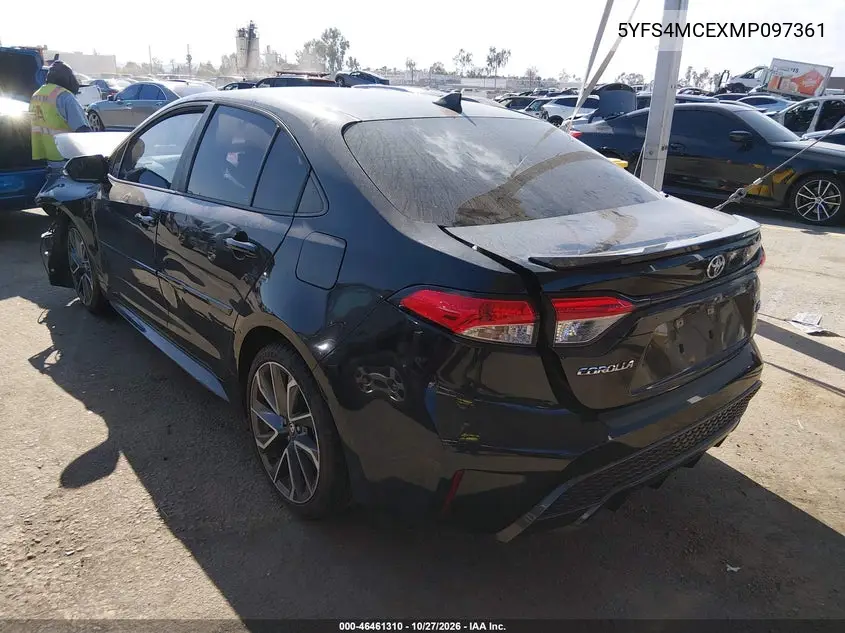 2021 TOYOTA COROLLA VIN 5YFS4MCEXMP097361 — фото 3