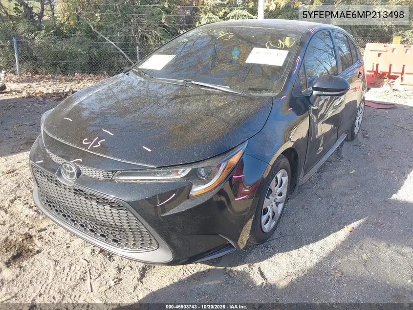 2021 TOYOTA COROLLA VIN 5YFEPMAE6MP213498 — фото 2