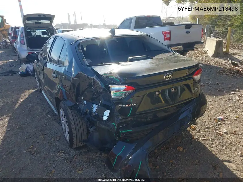 2021 TOYOTA COROLLA VIN 5YFEPMAE6MP213498 — фото 3