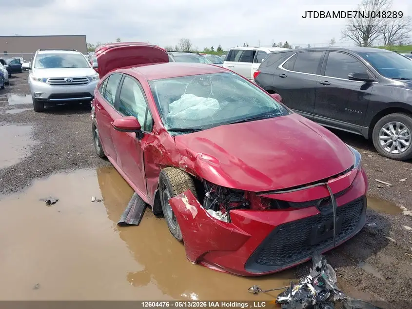 TOYOTA COROLLA 2022, VIN JTDBAMDE7NJ048289