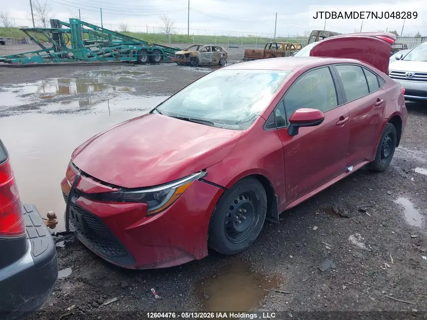 2022 TOYOTA COROLLA VIN JTDBAMDE7NJ048289 — фото 2