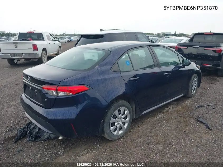 2022 TOYOTA COROLLA VIN 5YFBPMBE6NP351870 — фото 4