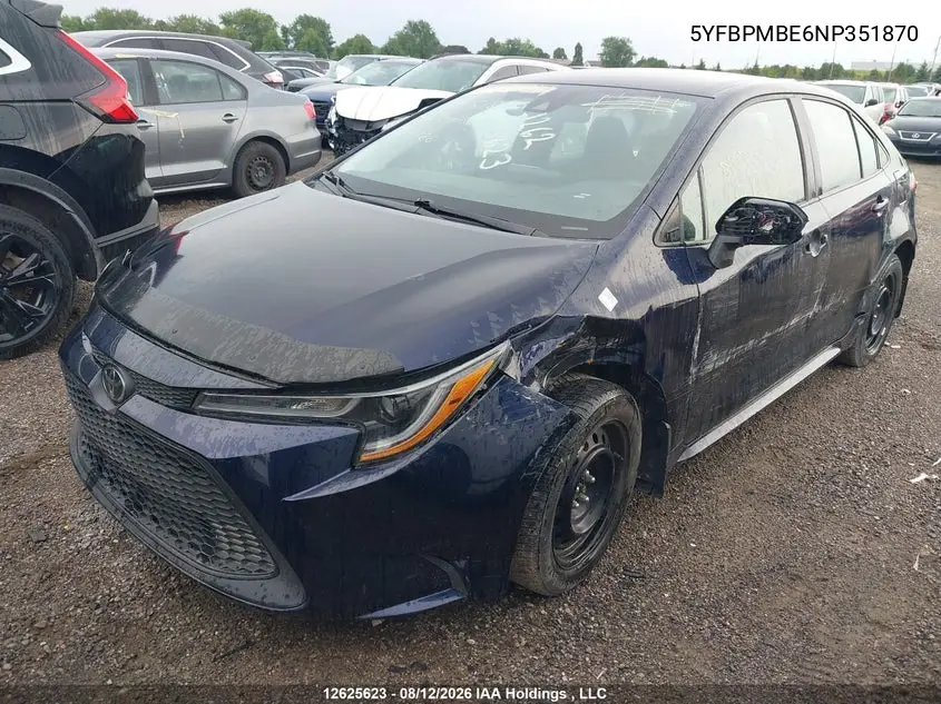 2022 TOYOTA COROLLA VIN 5YFBPMBE6NP351870 — фото 6