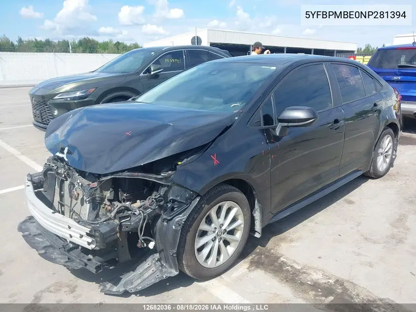 2022 TOYOTA COROLLA VIN 5YFBPMBE0NP281394 — фото 2