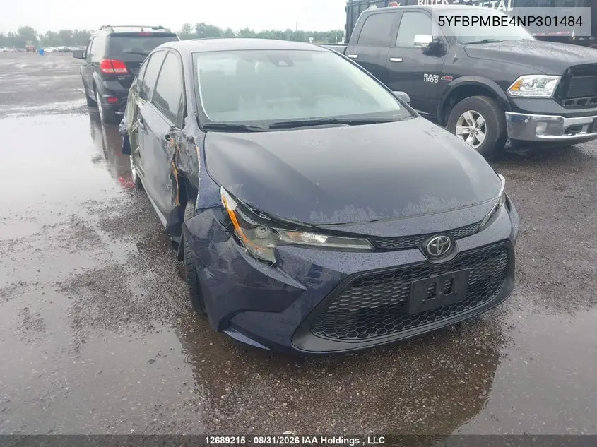 TOYOTA COROLLA 2022, VIN 5YFBPMBE4NP301484