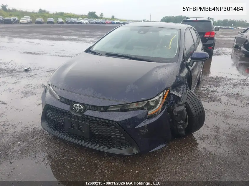 2022 TOYOTA COROLLA VIN 5YFBPMBE4NP301484 — фото 2