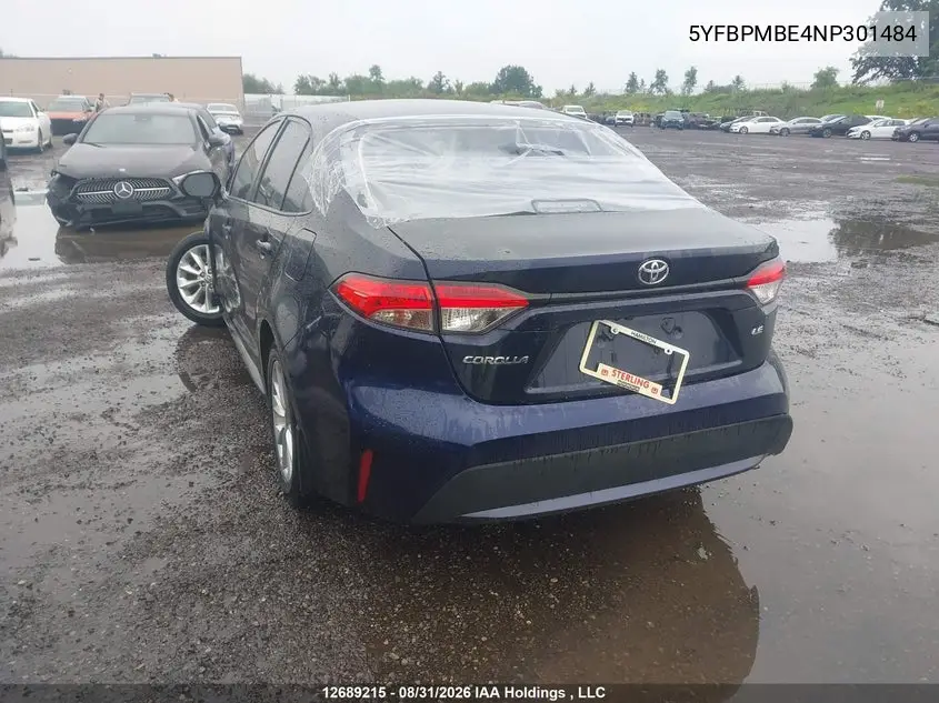 2022 TOYOTA COROLLA VIN 5YFBPMBE4NP301484 — фото 3