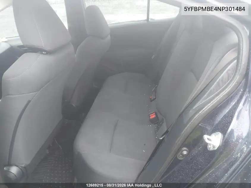 2022 TOYOTA COROLLA VIN 5YFBPMBE4NP301484 — фото 8
