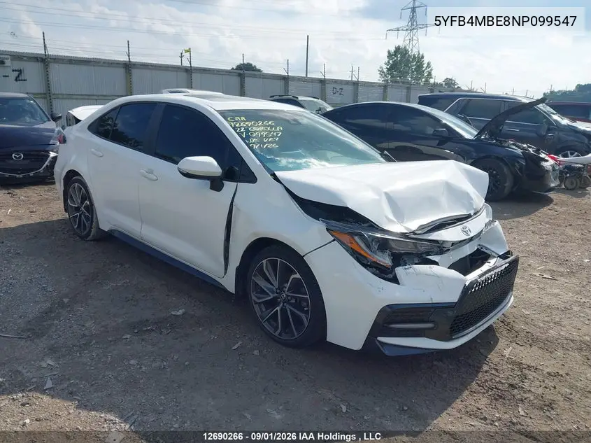 TOYOTA COROLLA 2022, VIN 5YFB4MBE8NP099547