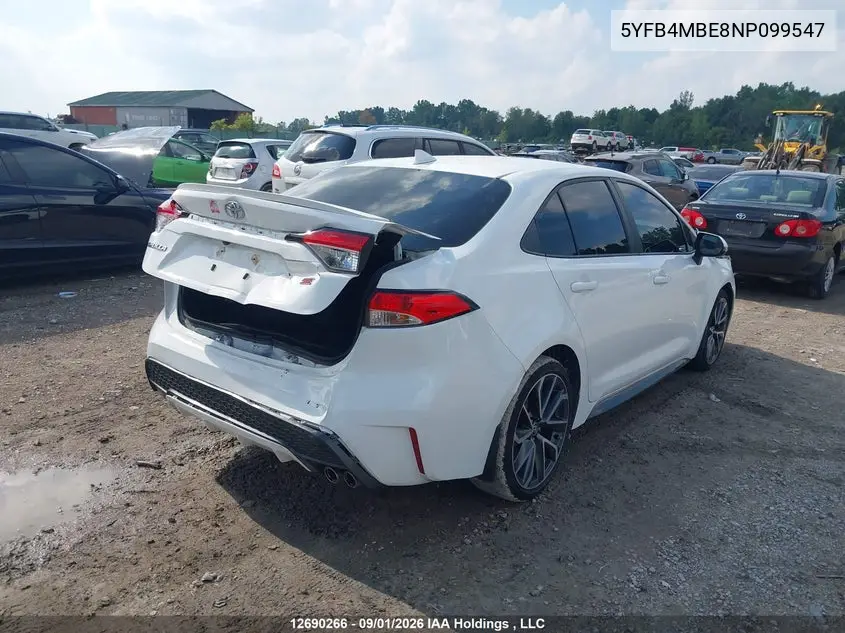 2022 TOYOTA COROLLA VIN 5YFB4MBE8NP099547 — фото 4