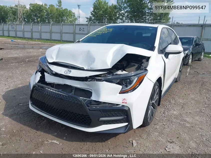 2022 TOYOTA COROLLA VIN 5YFB4MBE8NP099547 — фото 6
