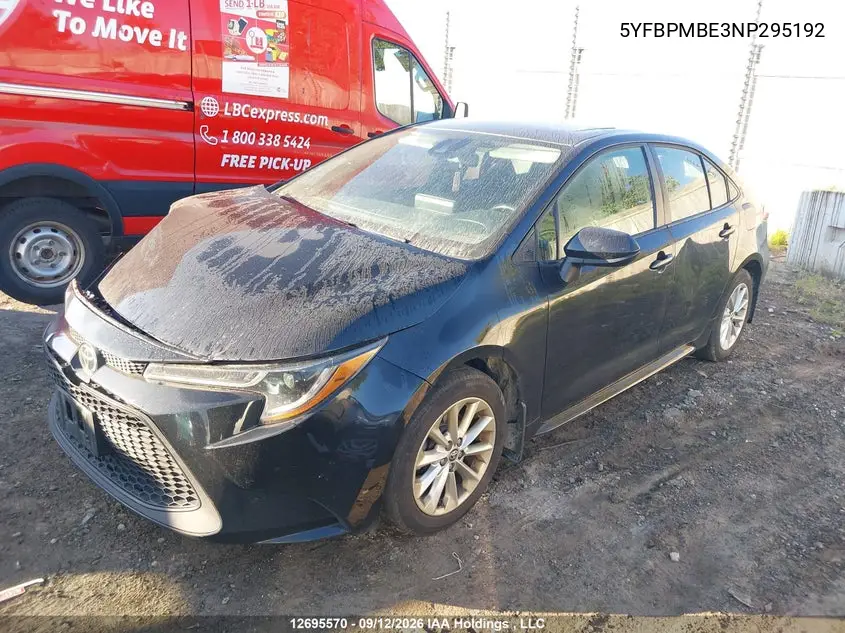 2022 TOYOTA COROLLA VIN 5YFBPMBE3NP295192 — фото 2