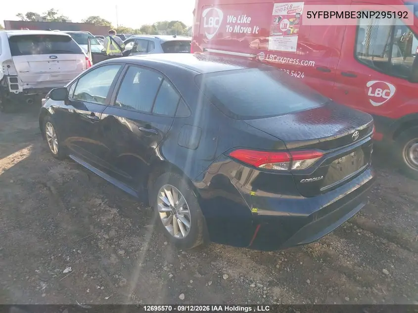 2022 TOYOTA COROLLA VIN 5YFBPMBE3NP295192 — фото 3