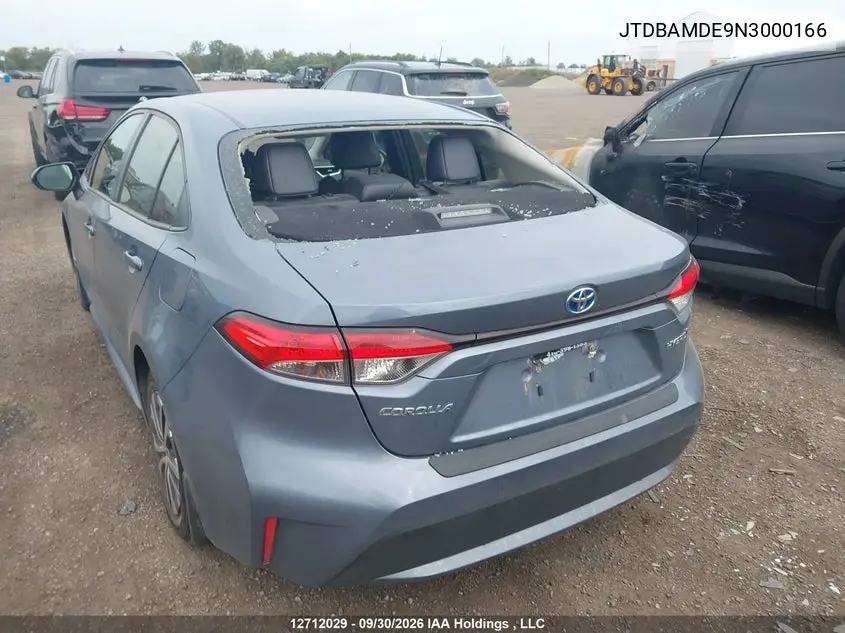 2022 TOYOTA COROLLA VIN JTDBAMDE9N3000166 — фото 3