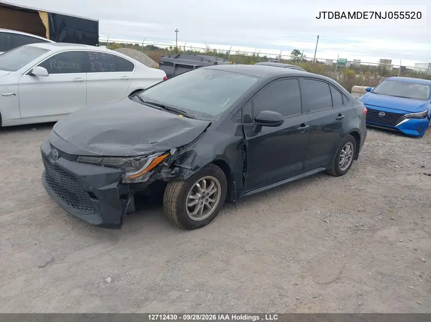 2022 TOYOTA COROLLA VIN JTDBAMDE7NJ055520 — фото 2