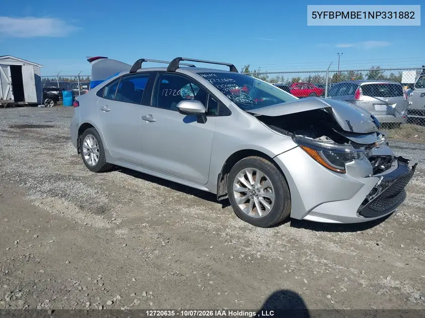 TOYOTA COROLLA 2022, VIN 5YFBPMBE1NP331882