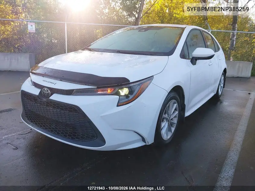 2022 TOYOTA COROLLA VIN 5YFBPMBE2NP385269 — фото 2