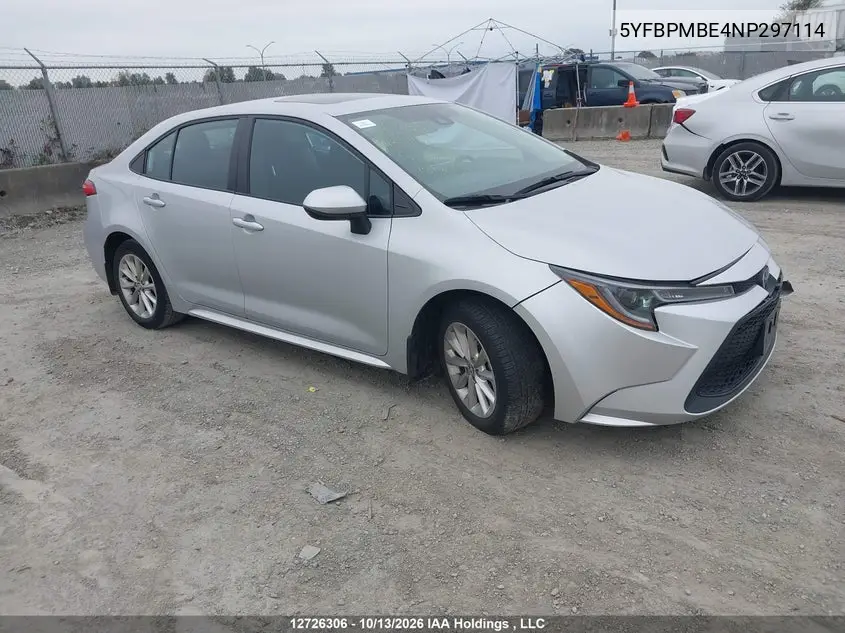 TOYOTA COROLLA 2022, VIN 5YFBPMBE4NP297114
