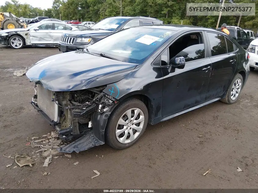 2022 TOYOTA COROLLA VIN 5YFEPMAE5NP275377 — фото 2