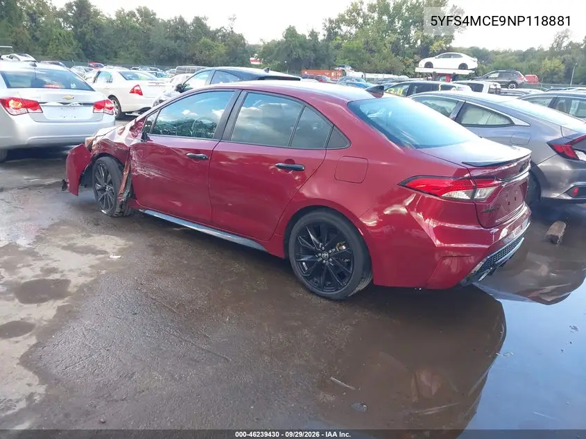 2022 TOYOTA COROLLA VIN 5YFS4MCE9NP118881 — фото 3