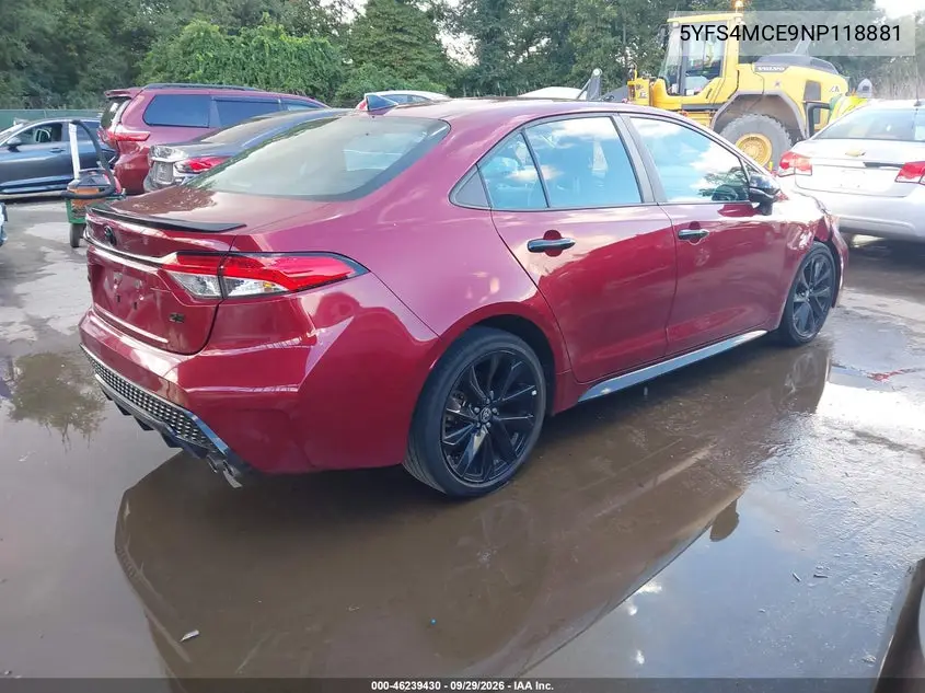 2022 TOYOTA COROLLA VIN 5YFS4MCE9NP118881 — фото 4