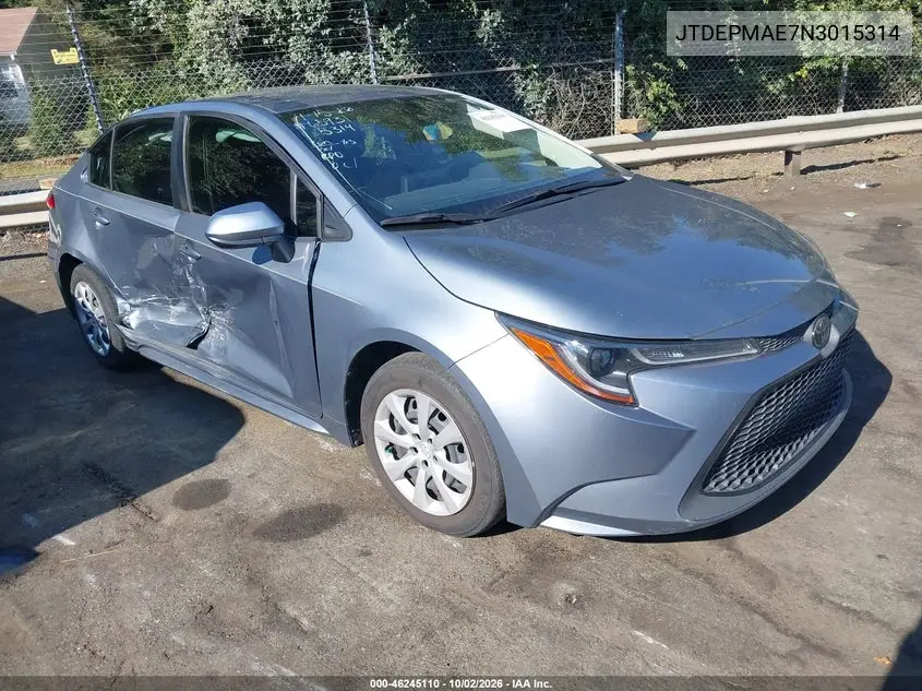 TOYOTA COROLLA 2022, VIN JTDEPMAE7N3015314