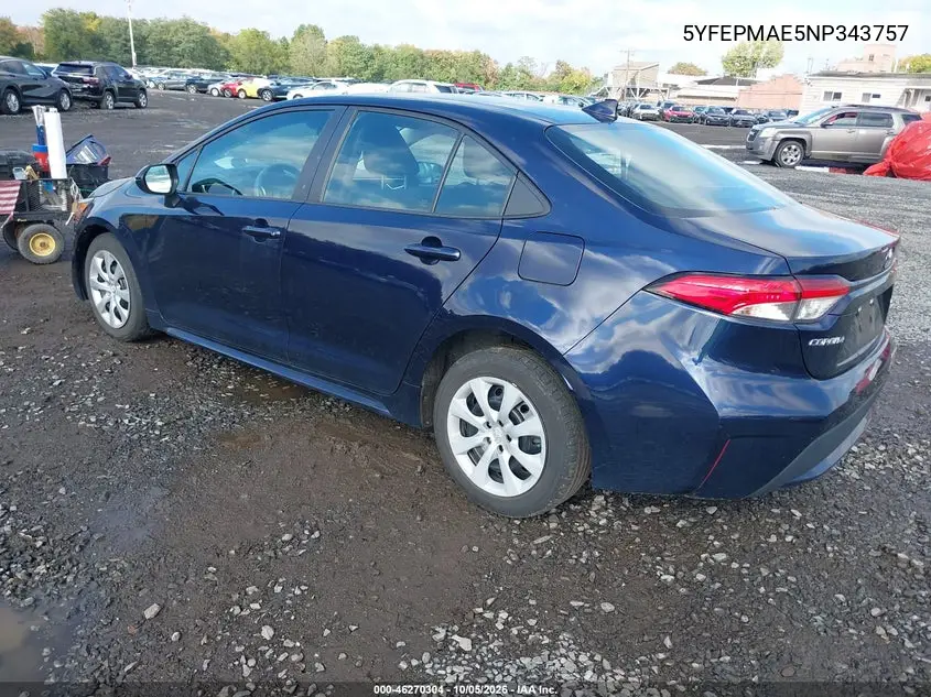 2022 TOYOTA COROLLA VIN 5YFEPMAE5NP343757 — фото 3
