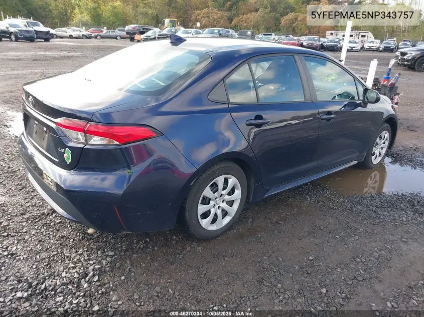 2022 TOYOTA COROLLA VIN 5YFEPMAE5NP343757 — фото 4