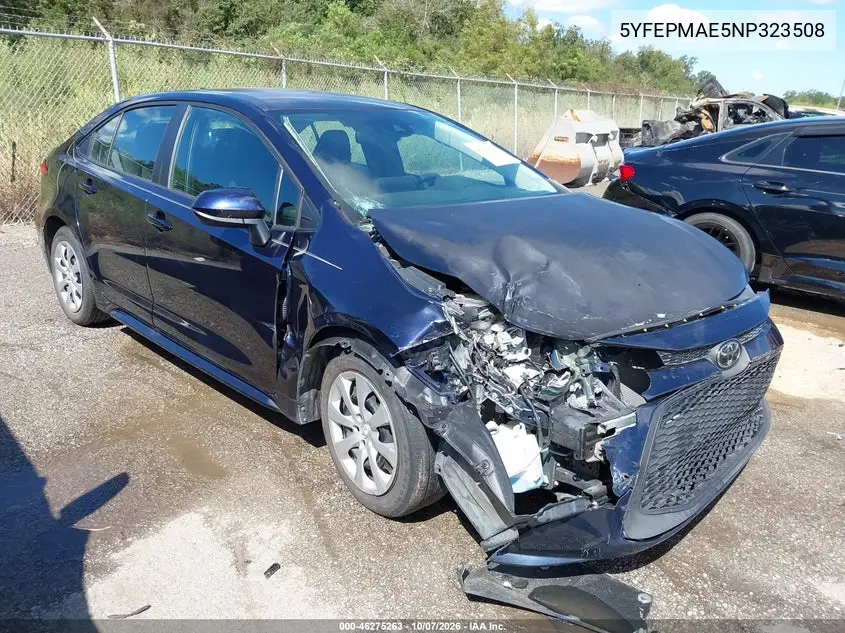 TOYOTA COROLLA 2022, VIN 5YFEPMAE5NP323508