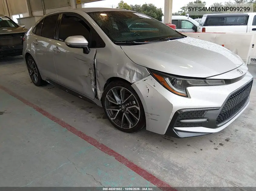 TOYOTA COROLLA 2022, VIN 5YFS4MCE6NP099299