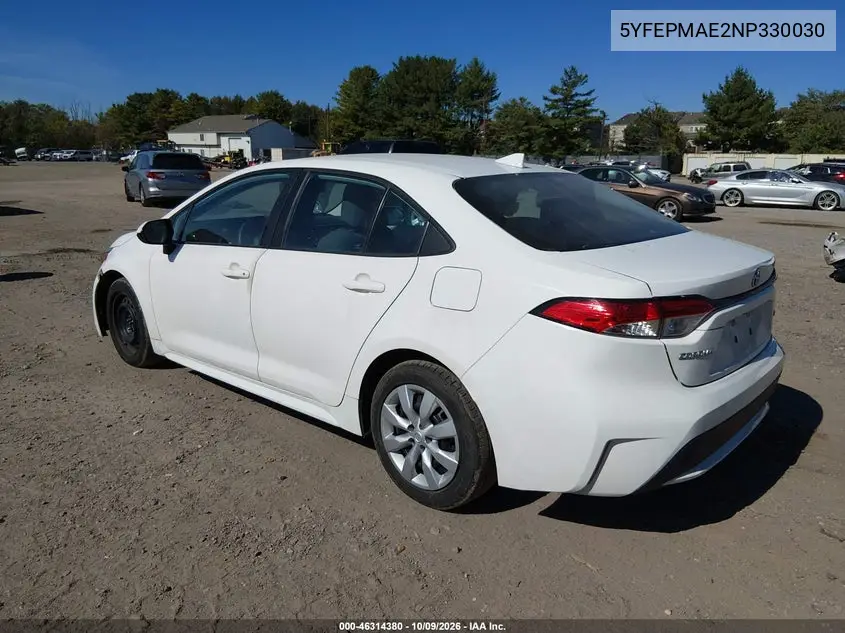 2022 TOYOTA COROLLA VIN 5YFEPMAE2NP330030 — фото 3