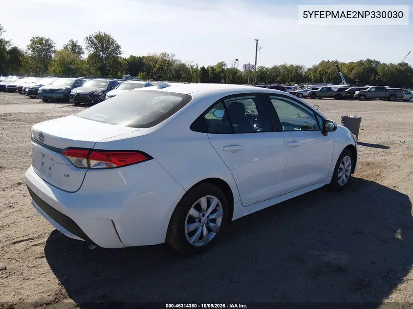 2022 TOYOTA COROLLA VIN 5YFEPMAE2NP330030 — фото 4