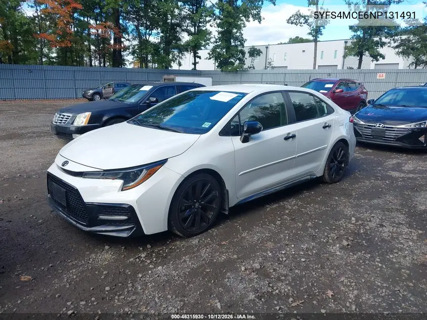 2022 TOYOTA COROLLA VIN 5YFS4MCE6NP131491 — фото 2