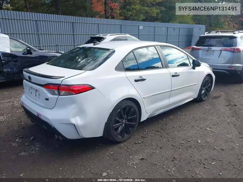 2022 TOYOTA COROLLA VIN 5YFS4MCE6NP131491 — фото 4