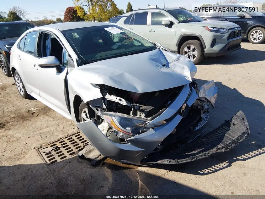 TOYOTA COROLLA 2022, VIN 5YFEPMAE4NP307591