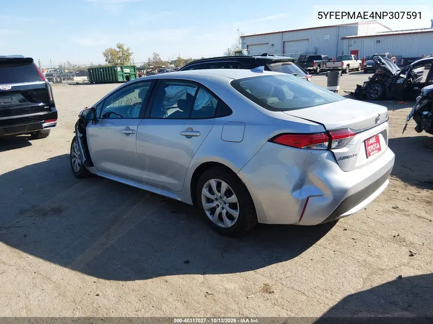 2022 TOYOTA COROLLA VIN 5YFEPMAE4NP307591 — фото 3